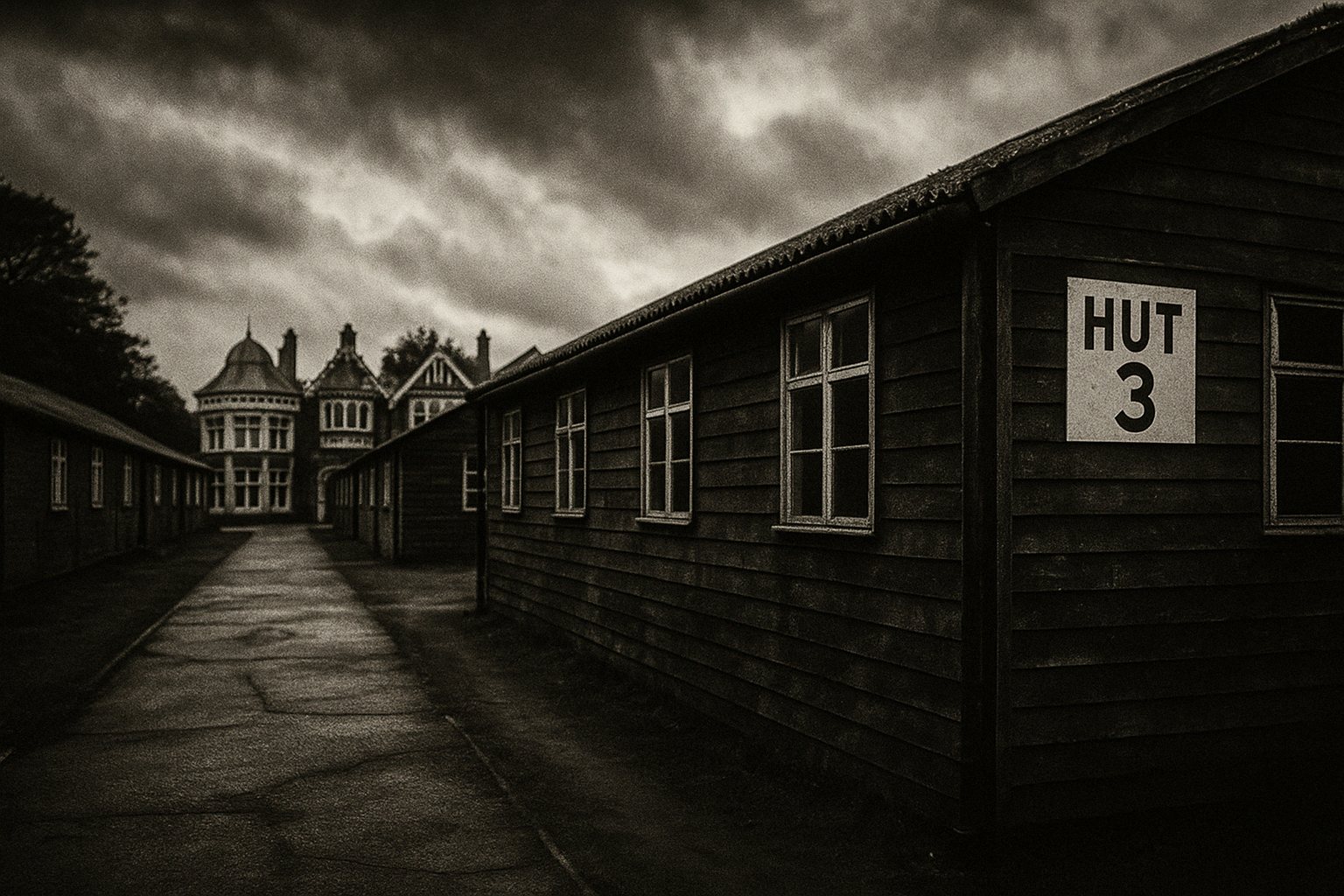 Huts at Bletchley Park during WWII